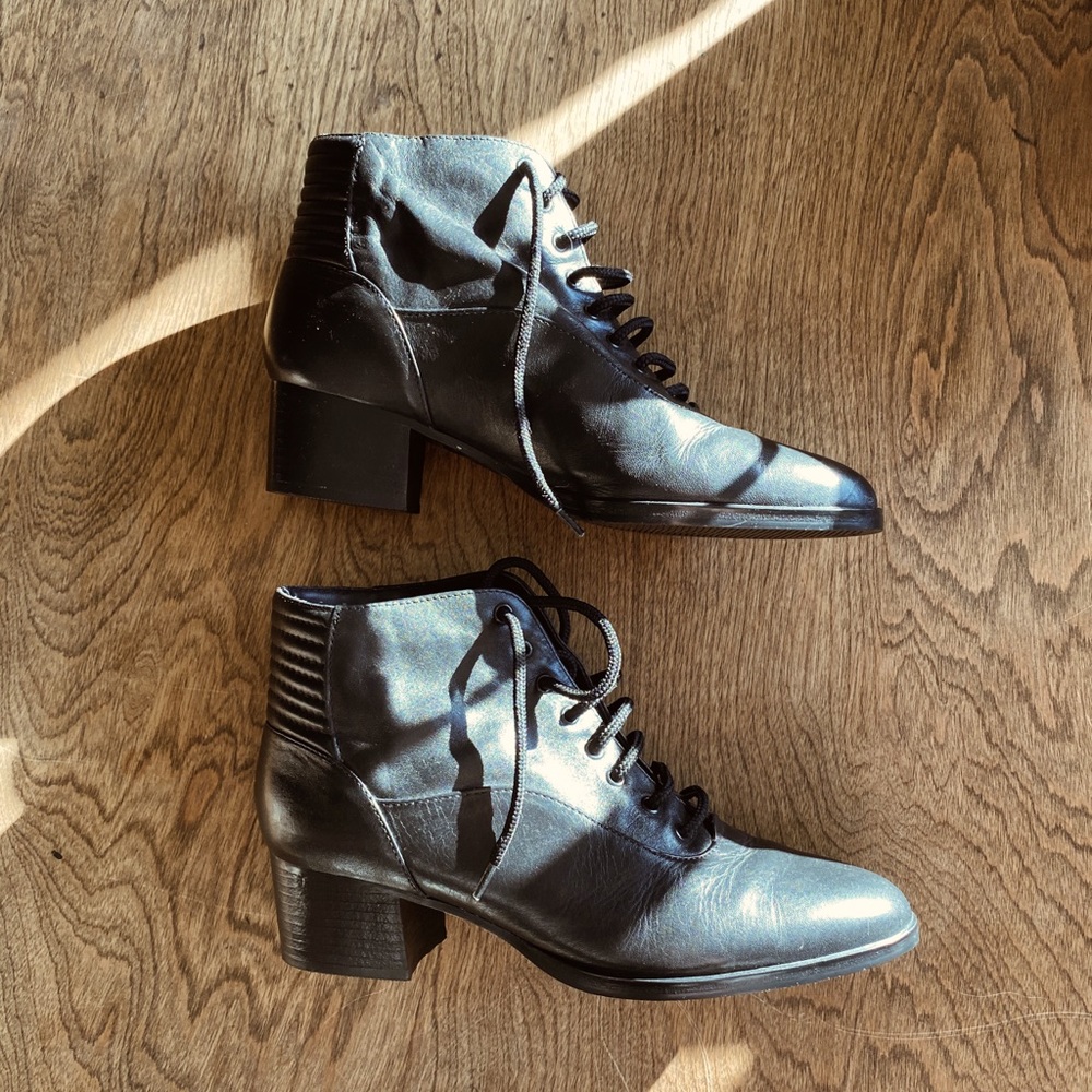 Black Leather Ankle Boots